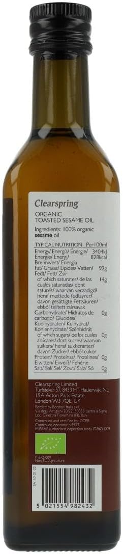 Clearspring Organic Toasted Sesame Oil 500ml : Amazon.co.uk: Grocery