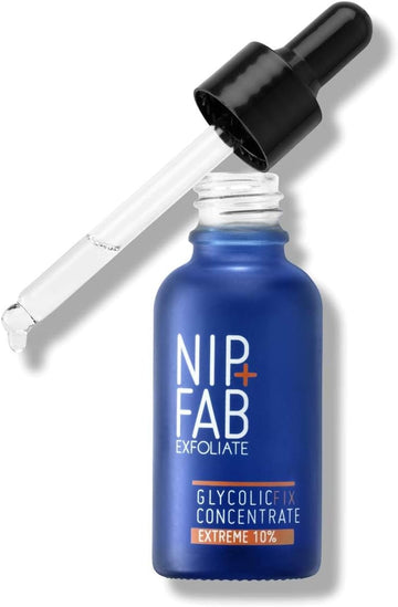 Nip + Fab Glycolic Acid Fix Extreme Booster 10% Aha Liquid Face Drops With Glycolic, Amino Acid, Allantoin For Skin Brightening Toning Exfoliation, 30Ml
