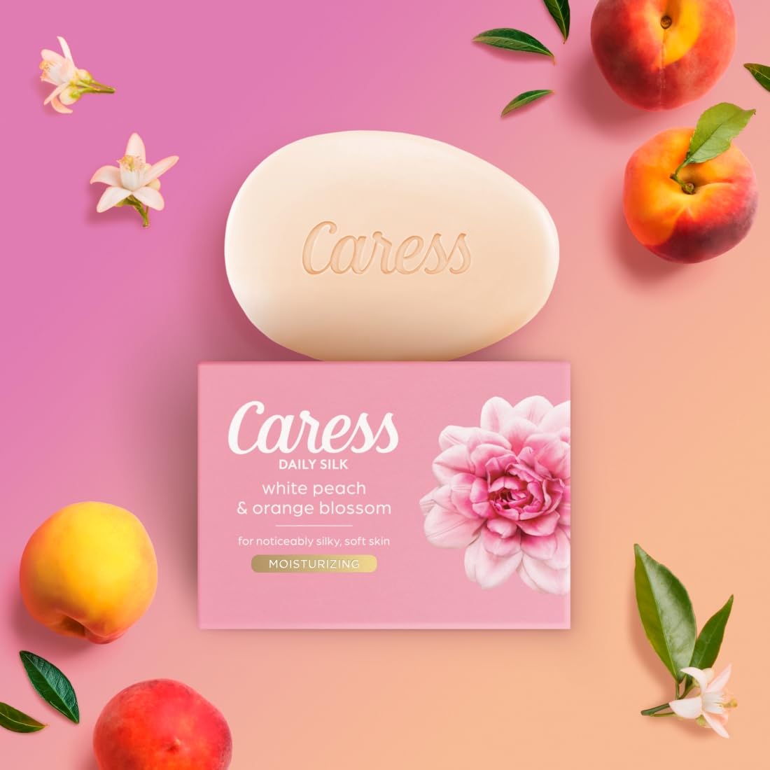 Caress Beauty Bar Soap For Women, Daily Silk Extract And Floral Oil Essence, Moisturizing Body Soap For Noticeably Silky, Soft Skin, 3.15 Oz, 48 Bath Bars