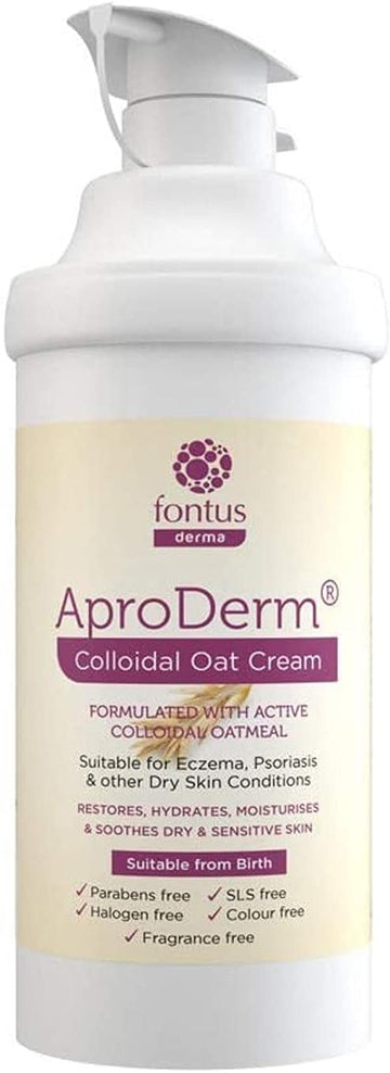 Aproderm Colloidal Oat Cream - 500ml Pump - Paraffin Free Cream - Suitable for Dry Skin, Eczema and Psoriasis … : Amazon.co.uk: Beauty