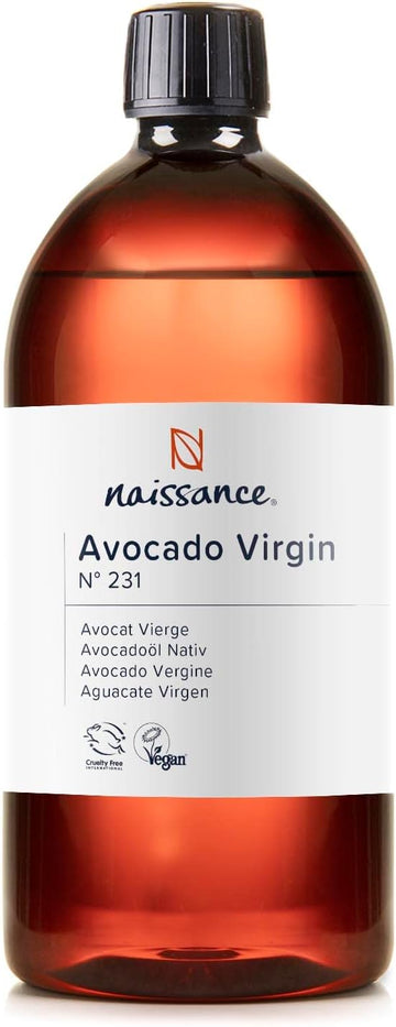 Naissance Virgin Avocado Oil (No. 231) - 900ml - Natural, Vegan - Moisturiser for Skin, Face, Nails, Body, Hair, Growth, Nails, Soap Making, Massage