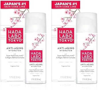 Hada Labo Tokyo Anti-Aging Hydrator 1.7 Fl. Oz - With Super Hyaluronic Acid, Collagen And Retinol Complex - Lightweight Anti Aging Serum Helps Increase Firmness And Elasticity, Fragrance Free