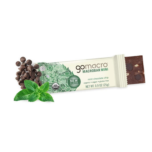 Gomacro Macrobar Mini Organic Vegan Snack Bars - Mint Chocolate Chip (0.90 Ounce, 24 Count)