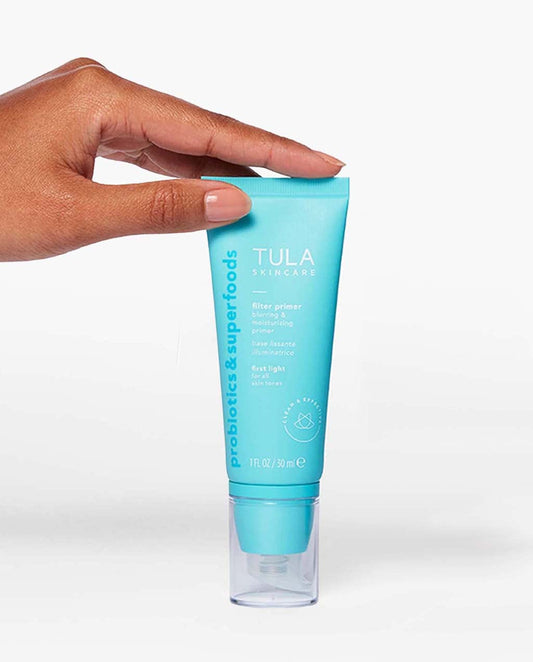 Tula Skin Care Face Filter Blurring And Moisturizing Primer - First Light, Evens The Appearance Of Skin Tone & Redness, Hydrates & Improves Makeup Wear, 1Fl Oz