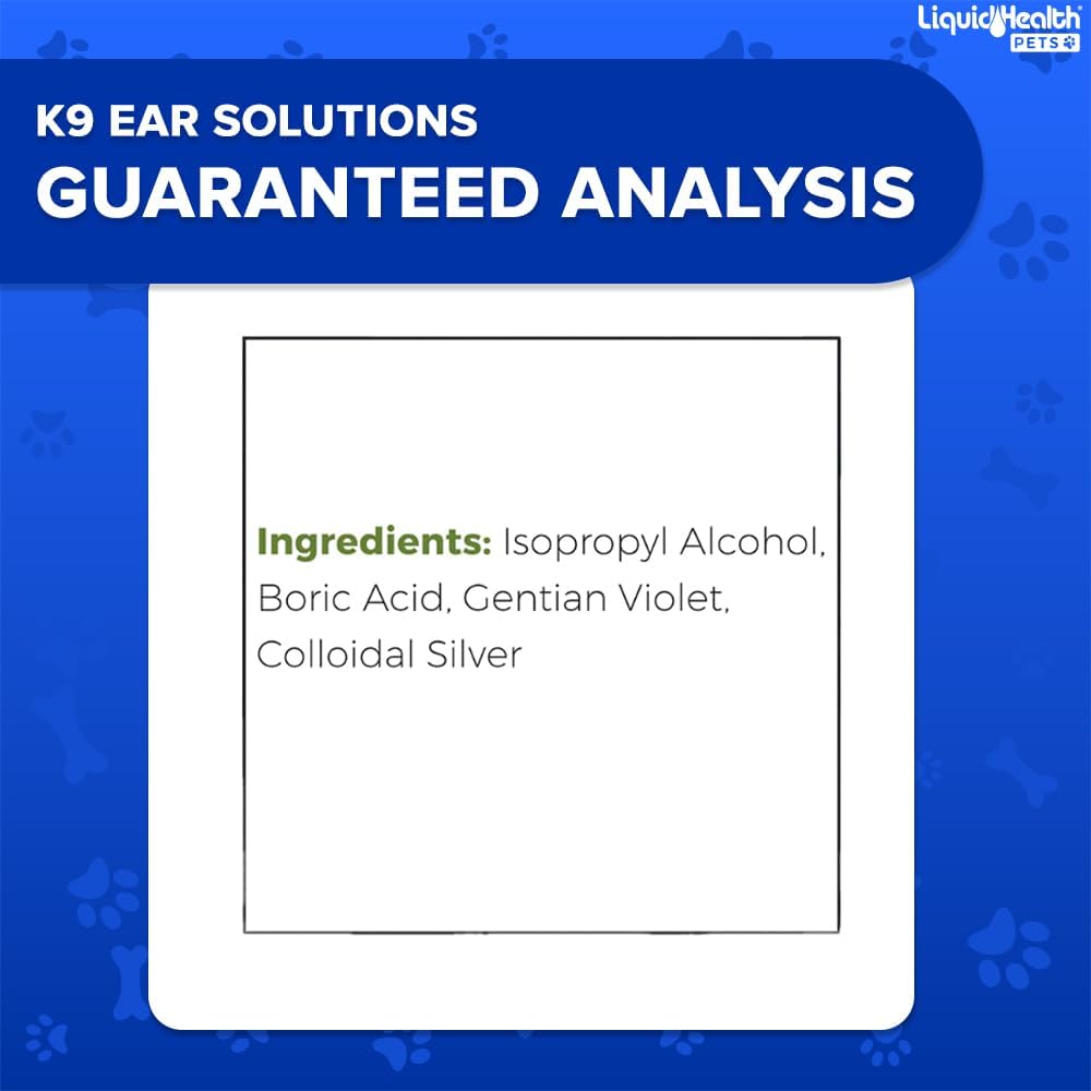 LIQUIDHEALTH 12 Fl Oz K9 Dog Ear Cleaner Wash Solutions - Infection Cleaning Hygiene Treatment Drops for Dogs, Canines and Puppies 4 - Pack : Pet Supplies