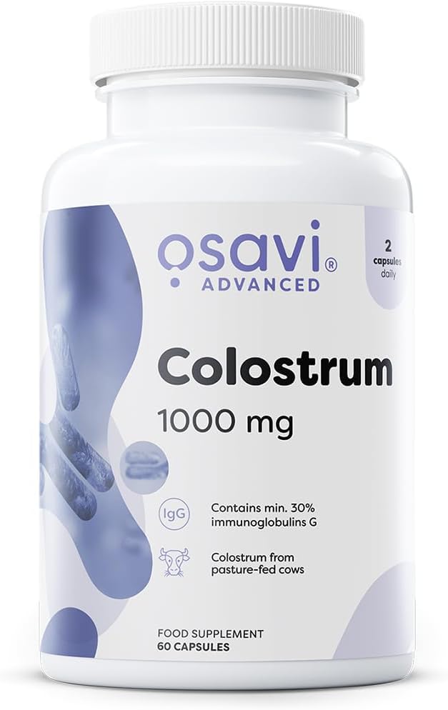 Osavi Colostrum 1000Mg – 60 Capsules | High–Potency Colostrum Bovine With 30% Immunoglobulins G | Sourced From Holstein–Friesian Cows | Gmo–Free