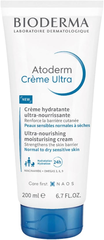 Bioderma Atoderm Cream Ultra - Gentle & Nourishing Face & Body Moisturiser, Protects & Nourishes Dry, Sensitive Skin - With Glycerin & Niacinamide, 200Ml