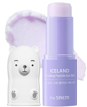 Thesaem Iceland Hydrating Peptide Eye Stick 0.24Oz - Elasticity, Cooling, Moisturizing Eye Balm For Loose Skin – Under Eye Treatment - Balm To Smooth Skin Texture - Daisy Flower Scent