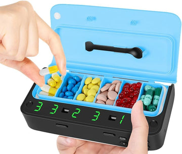 7-Day Pill Organizer with Smart Alarm – Electronic Medication Box with LED Display, Time Reminder, and Travel-Friendly Design