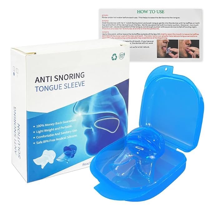 Anti-Snoring Tongue Device – Medical Silicone Sleep Aid for Snoring Relief, Effective Stop Snore Sleeve for Sleep Apnea Solutions