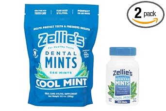 Zellie's | 100% Xylitol Sugar Free Breath Mints Combo Pack | Includes (1) Cool Mint Breath Mints 250 Count & (1) Cool Mi