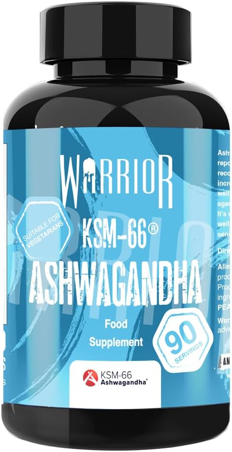 Warrior Ashwagandha Ksm-66 Root Extract 300Mg – High Strength Adaptogen Capsules For Stress Relief, Mental Clarity & Energy Supplements – 90 Vegetarian Nutrition Caps Sleep Aid Immune System Booster