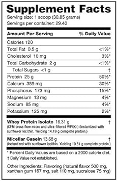 NutraBio Muscle Matrix Protein Powder - 25g of Protein Per Scoop - Whey Isolate and Micellar Casein Combo for Fast and Slow Release - Vanilla - 2 Pounds, 28 Servings