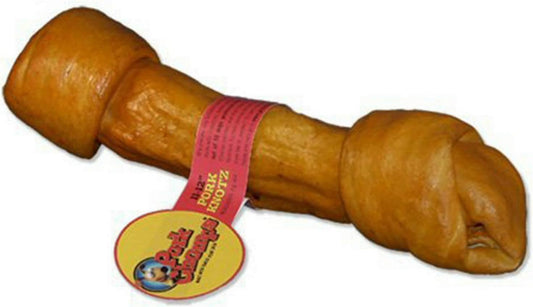 Pork Chomps Roasted Pork Skin Dog Chew, 11-inch Knot, 1 Count