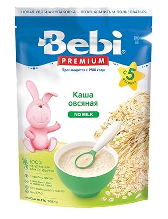 Bebi Premium No Milk - Oat 200G From 5 Months - Ziplock Packaging No Gmo No Palm Oil, Baby Kasha Cereal For Babies, Imported From Europe