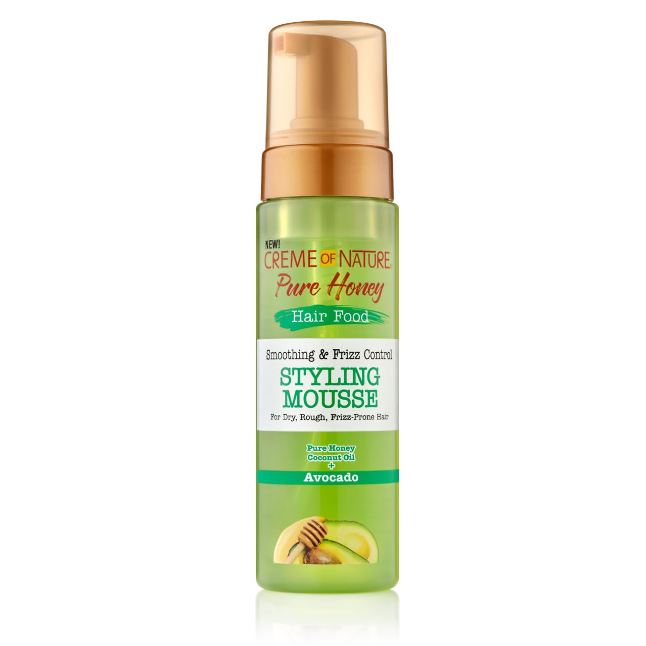 Creme of Nature Pure Honey Avocado Smoothing & Frizz Control Mousse, 7 Oz (Pack of 1) : Beauty & Personal Care