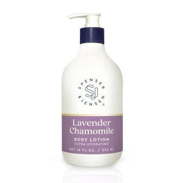 Spenser & Jensen Daily Moisturizing Body Lotion with Soothing Lavender Oil & Chamomile - Gentle On All Skin Types - Body Lotion for Women & Men - Paraben Free - 18 Oz (Pack of 1)