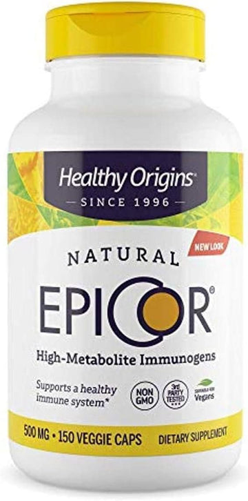 Healthy Origins EpiCor (Immune Protection), 500 mg - Plant-Based Immune Support Capsules - Gluten-Free & Non-GMO Supplement - 150 Veggie Caps