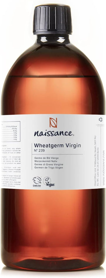 Naissance Virgin Wheatgerm Oil (no. 239) - 900 ml - Pure, Natural, for Skin, Hair, Body, Massage and Homemade Blends