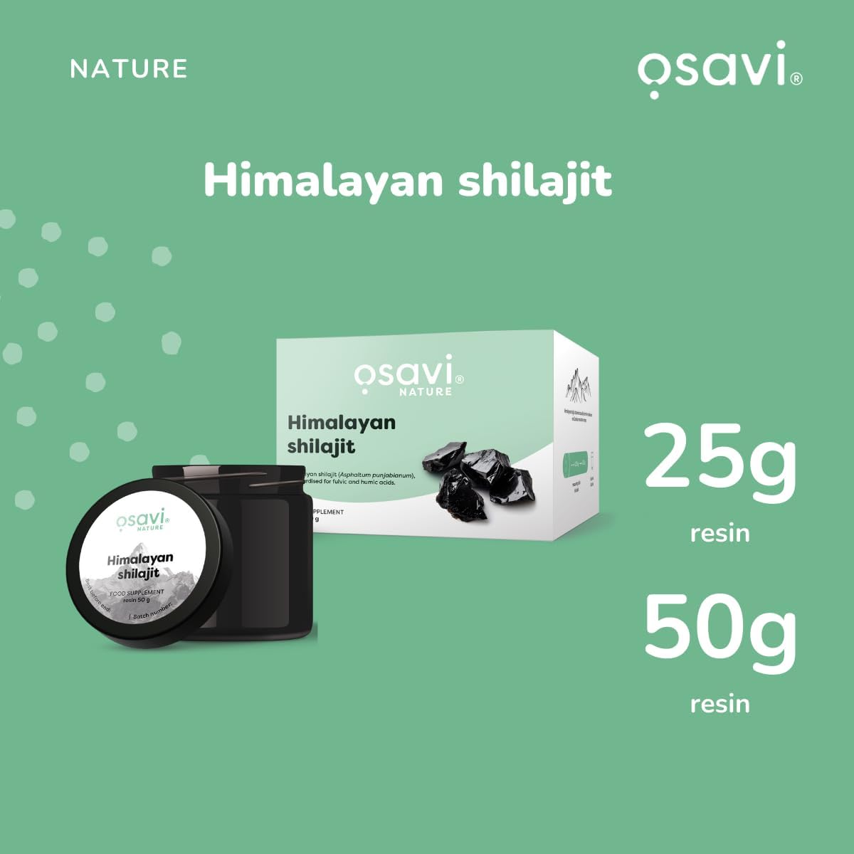 Osavi Himalayan Shilajit – 50 g Resin | 100% Natural Shilajit from The Karakoram & Zanskar Mountains | Rich in Fulvic & Humic Acids for Vitality & Wellness | Eco-Friendly Packaging : Amazon.co.uk: Health & Personal Care