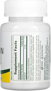 Natures Plus Melatonin 3 Mg - 90 Fast-Acting Tablets - Supports Restful Sleep, Healthy Immune System & Mental Sharpness - Vegan, Gluten Free - 90 Servings
