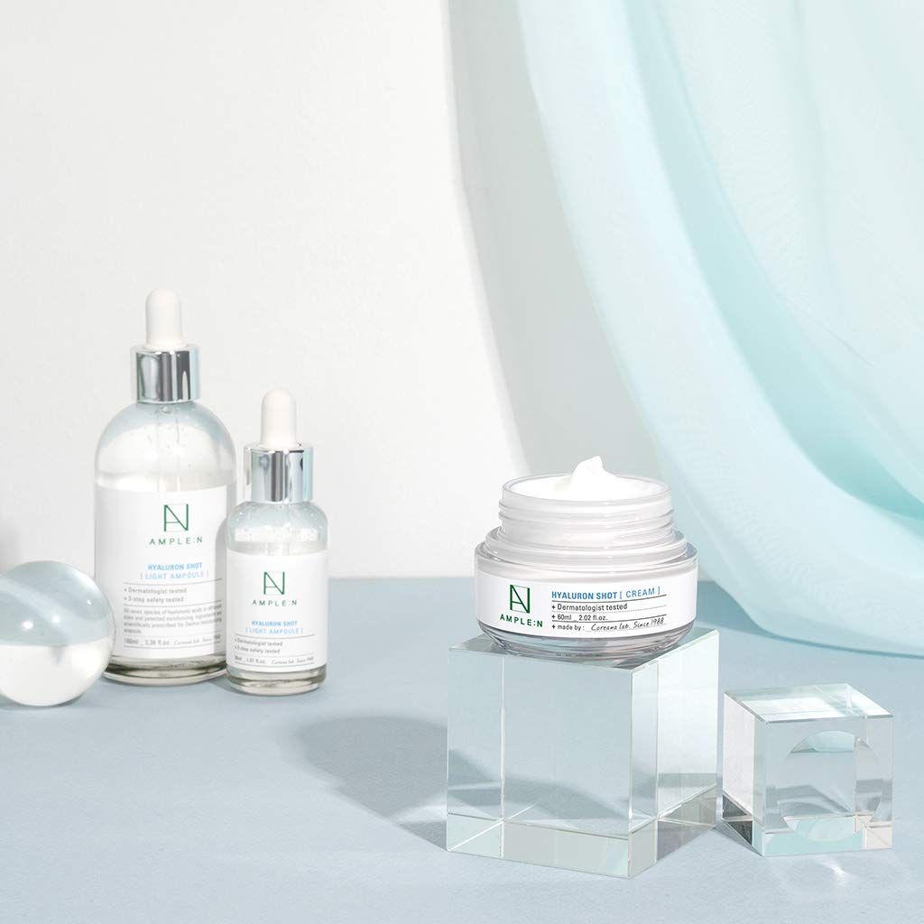 Coréana [Ample:N Hyaluron Shot Cream 2.02 Fl. Oz. (60Ml) - Xylitol Complex And Ceramide Contained Moisturizing & Rich Nourishing Cream, Smooth Skin Texture : Beauty & Personal Care