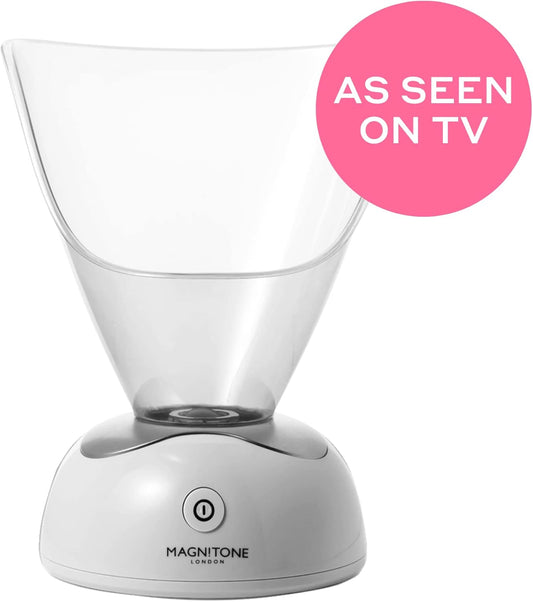 Magnitone Steamahead Hydrating Facial Steamer With Face Funnel And Nose Funnel Deionized Steam Particles Unclog Pores Decongestant (Grey)