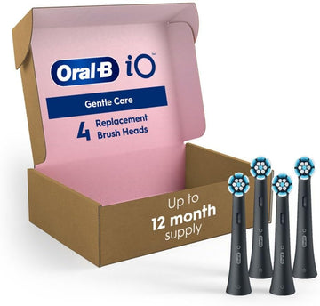 Oral-B Io Series Gentle Care Electric Toothbrush Replacement Brush Heads For An Oral-B Electric Toothbrush, 4 Count, Black