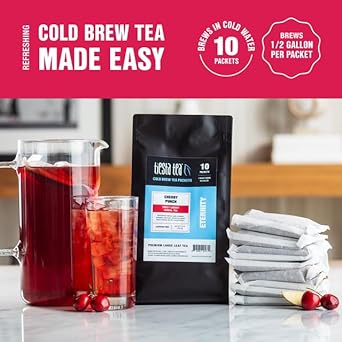 Tiesta Tea - Cherry Punch Cold Brew, Premium Loose Leaf Blend, Non-Caffeinated Iced Tea, 10 Cold Brew Tea Packets - Brews One 64Oz Pitcher