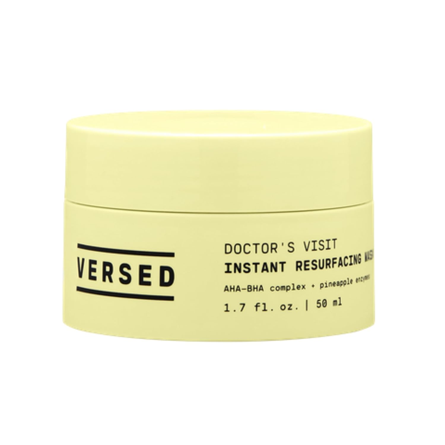 Versed Doctor'S Visit Skin Resurfacing Face Mask - Glycolic Acid + Lactic Acid Face Exfoliant For Dark Spots & Skin Texture - Aha Bha Enzyme Mask To Brighten, Smooth Rejuvenate Skin (1.7 Fl Oz)