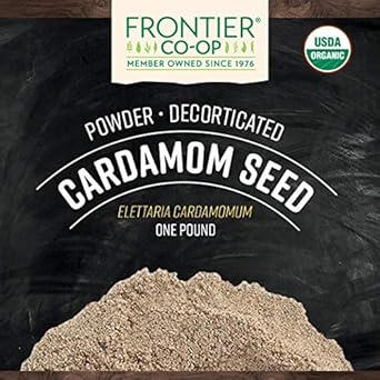 Frontier Cardamom Seed, Decorticated (No Pods), Powder Certified Organic, 16 Ounce Bag