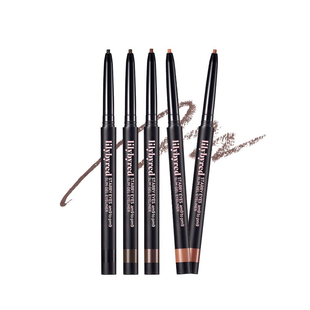 Lilybyred Starry Eyes Am9 To Pm9 Slim Gel Eyeliner (05 Caramel Brown) Ultra-Slim 2Mm Precision,Long-Lasting All-Day Wear