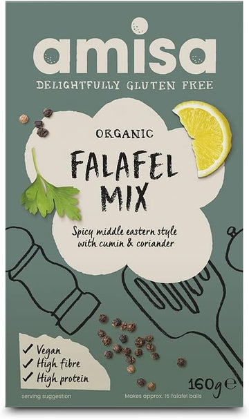Amisa Organic Gluten Free Falafel Mix 160 G (Pack Of 6)