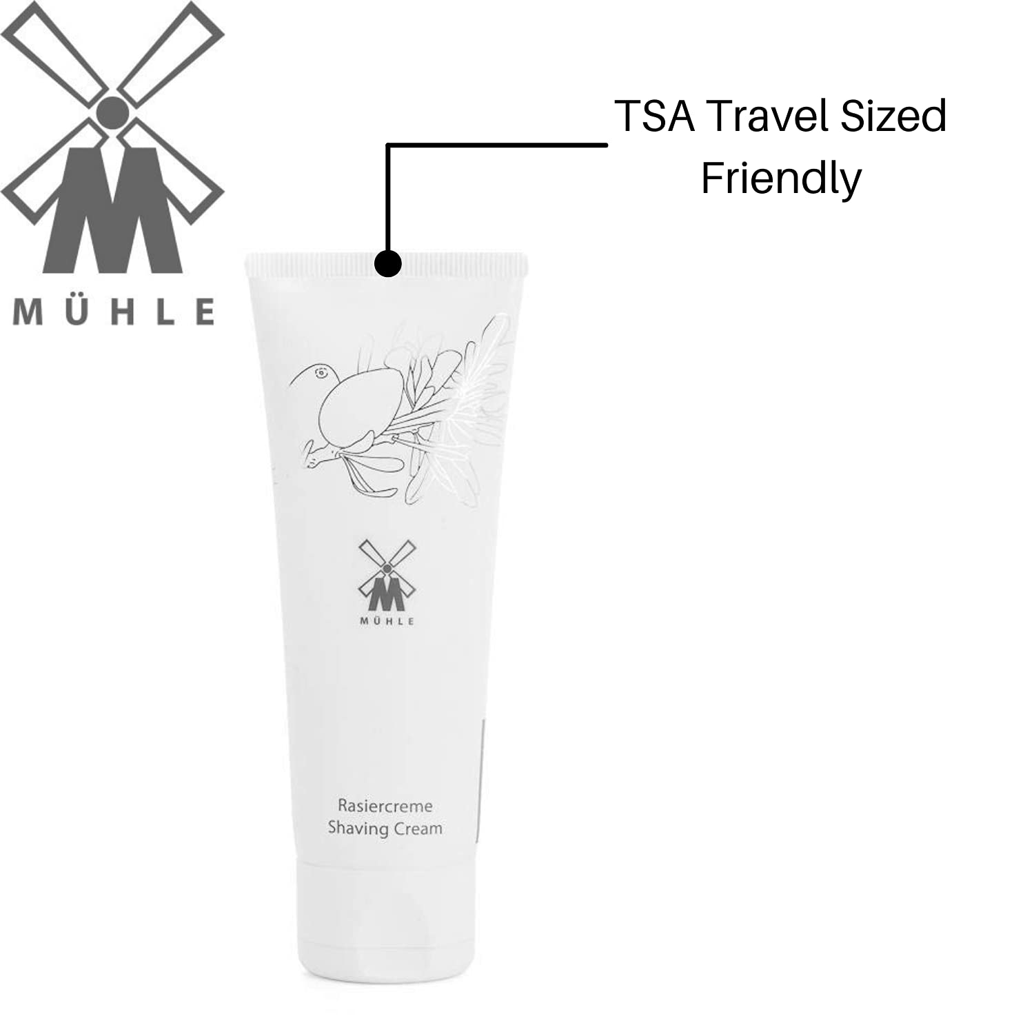 Mühle Organic Shaving Cream | Natural Shaving Cream With Argan Oil & Other Essential Oils | Tsa Travel Size Friendly | Bdih Certified | 100% Vegan | 75Ml (2.5 Oz) Squeeze Bottle : Beauty & Personal Care