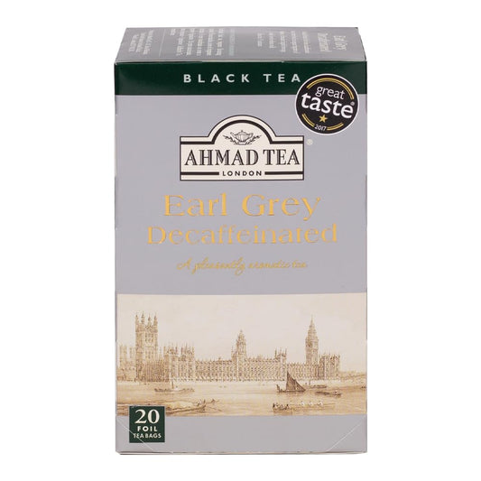 Ahmad Tea Black Tea, Decaffeinated Earl Grey Teabags, 20 Ct (Pack Of 6) - Caffeinated & Sugar-Free