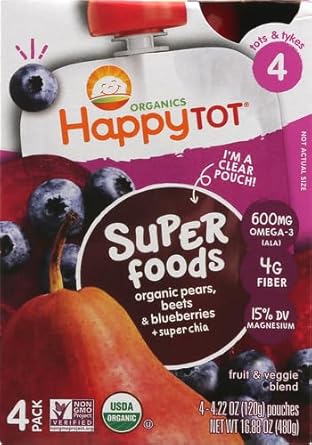 Happy Tot, Blueberry, Pear, Beet (Pack Of 2)