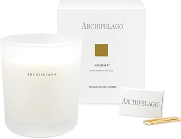 Archipelago Botanicals Dubai Boxed Candle | Amber, Mandarin, and Musk | 100% Coconut Wax | Burns Approx. 60 Hours (10 oz)