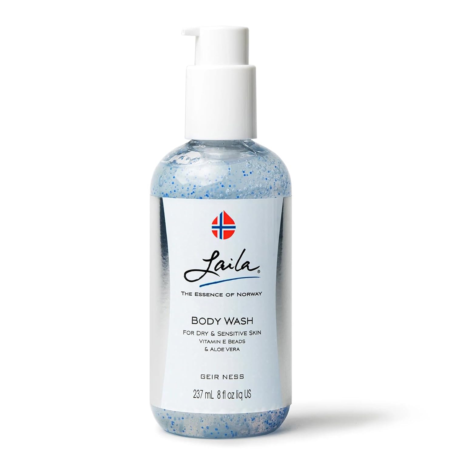 Geir Ness Laila Body Wash - Nourishing And Moisturizing Shower Gel - With Vitamin A And E - For Dry And Sensitive Skin - Rich And Fragrant Body Cleanser For Women