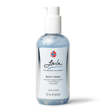 Geir Ness Laila Body Wash - Nourishing And Moisturizing Shower Gel - With Vitamin A And E - For Dry And Sensitive Skin - Rich And Fragrant Body Cleanser For Women