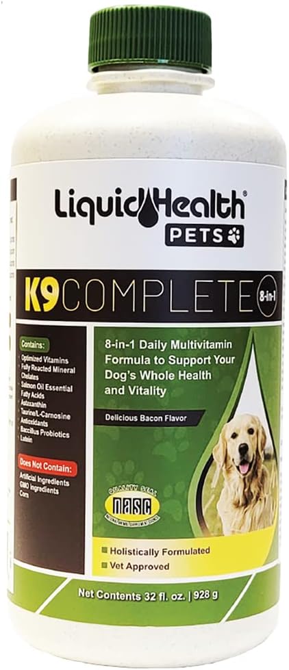 Liquidhealth 32 Oz K9 Complete 8-In-1 Liquid Multivitamin For Dogs & Puppies, All In One Complete Formula Dog Snob, Senior Puppy Dog Diet, Canine Vitamins, Skin And Coat, Joint Health, Immune Support