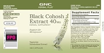 GNC Herbal Plus Black Cohosh Extract 40mg - 100 Capsules (100 Servings) : Health & Household