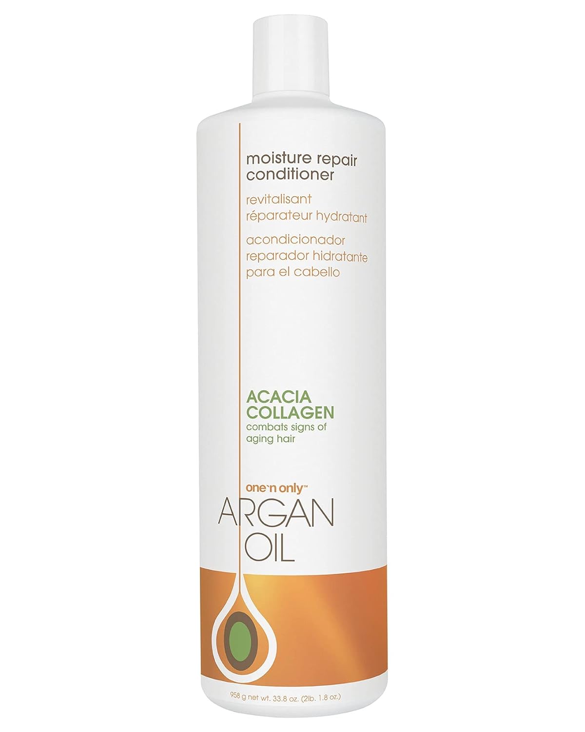 One 'N Only Argan Oil Moisture Repair Conditioner, Helps Detangle And Smooth Damaged Hair Cuticle To Improve Structure, Improves Shine And Manageability, 33.8 Fl. Oz