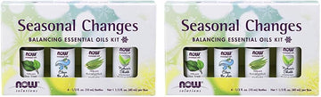Now Essential Oils Seasonal Changes Balancing Aromatherapy Kit, 4X10Ml Including Tea Tree, Eucalyptus Radiata, Clear The Air And Nature'S Shield Oil Blend