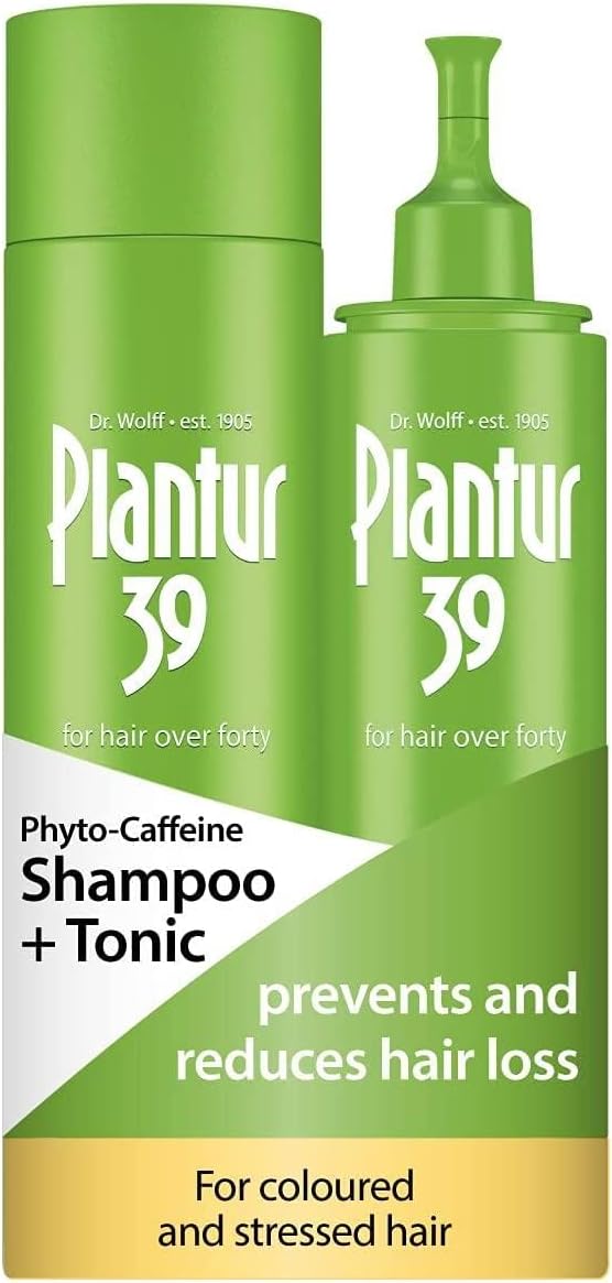 Plantur 39 Caffeine Shampoo And Tonic Prevents And Reduces Hair Loss | For Coloured Stressed Hair | Supports Hair Growth | Women Hair Care Made In Germany | Set Of 250Ml Shampoo And 200Ml Tonic
