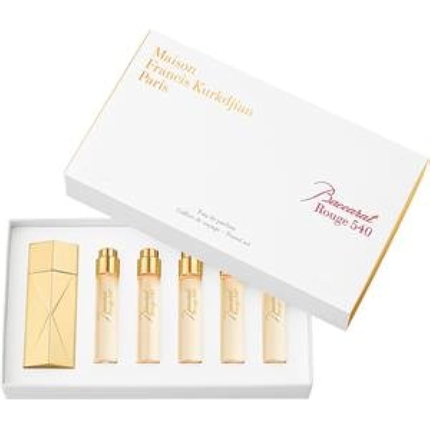 Maison Francis Kurkdjian Baccarat Rouge 540 Travel Set For Unisex - 6 Pc Gift Set 5 X 0.37 Edp Spray (Refill), Case Gold