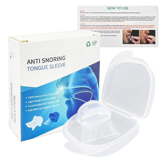 Anti-Snoring Tongue Device – Medical Silicone Sleep Aid for Snoring Relief, Effective Stop Snore Sleeve for Sleep Apnea Solutions