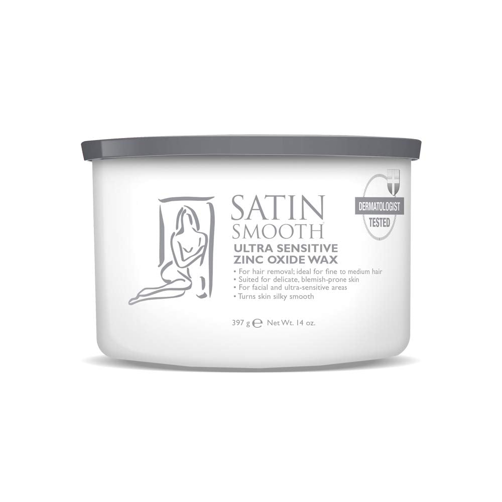 Satin Smooth Soy Hair Removal Wax - Painless Waxing For Sensitive Skin, Effective For Face, Legs, & Bikini, Ideal For Fine To Coarse Hair 14 Oz