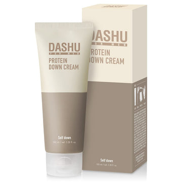 Dashu For Men Protein Down Cream 3.38 Fl Oz - Diy Kit For Down Perm, Natural Hair Straightener, Side Hair Tamer