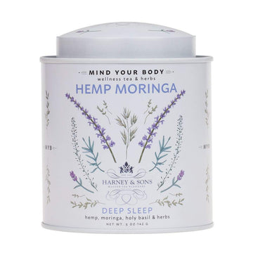 Harney & Sons Hemp Moringa Tea Blend, Wellness, Deep Sleep Blend, 5 Oz Tin