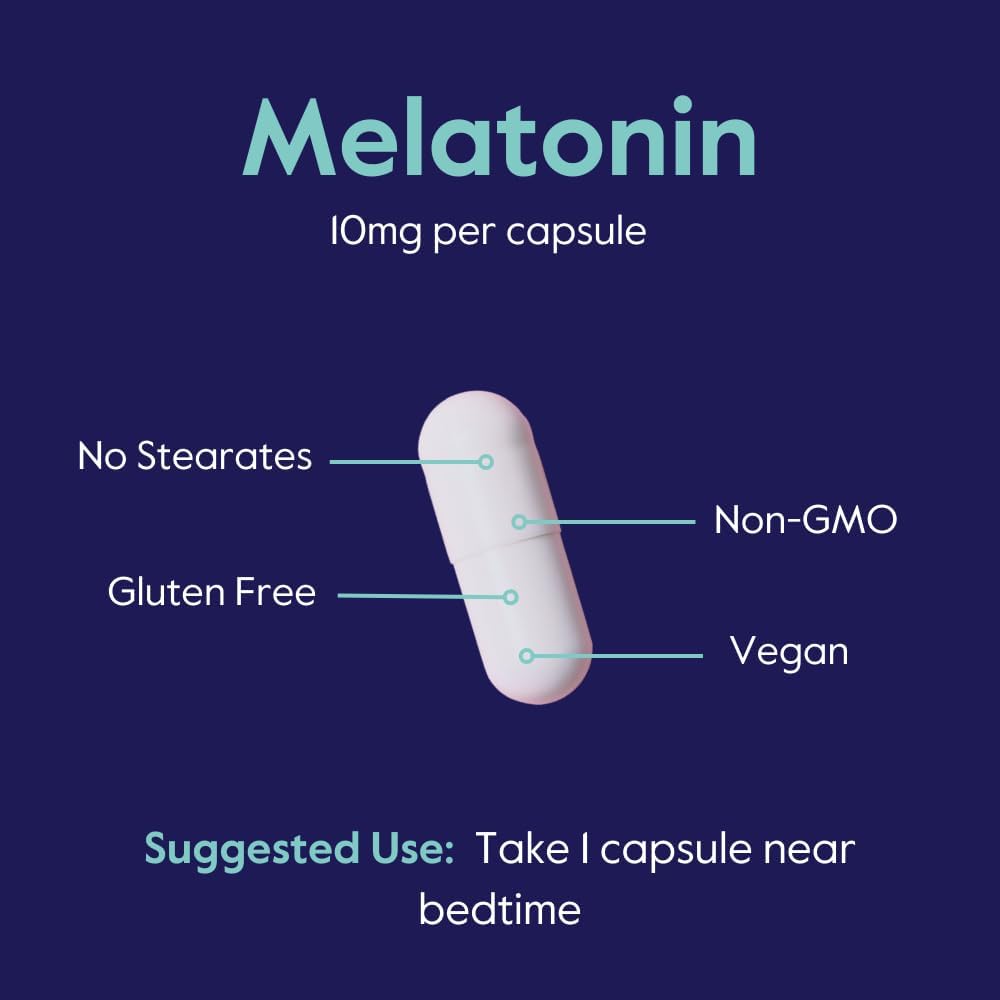 Bestvite Melatonin 10 Mg - 360 Veg Caps - No Stearates - No Sucralose, No Dextrose, No Silicon Dioxide, No Mannitol - Vegan - Non-Gmo - Gluten-Free - Sleep Aid To Support Rest & Wake Cycles : Health & Household